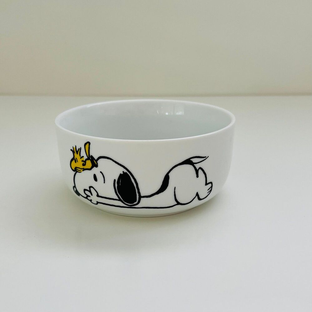 PEANUTS Black White Snoopy & Woodstock Small Ceramic Bowl - No Lid
